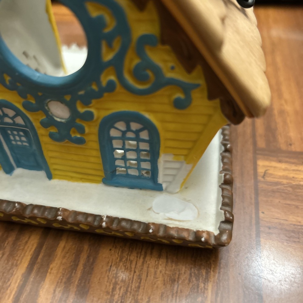 Partylite Vintage Yellow & Teal Bird House Tea Candle Holder - Picture 2 of 5